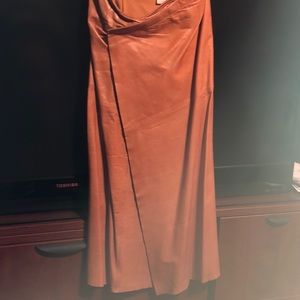 Maxi leather skirt